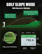 BIRDIEPULSE Golf Rangefinder with Voice Announcement & Dual Display, 1650 Yards Range Finder for Golf, 6-6.5X Magnification, with Height & Speed Measurement, Multifunctional Outdoor Rangefinder