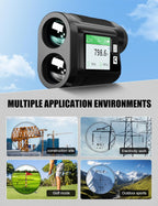 BIRDIEPULSE Golf Rangefinder with Voice Announcement & Dual Display, 1650 Yards Range Finder for Golf, 6-6.5X Magnification, with Height & Speed Measurement, Multifunctional Outdoor Rangefinder
