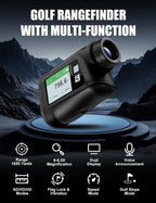 BIRDIEPULSE Golf Rangefinder with Voice Announcement & Dual Display, 1650 Yards Range Finder for Golf, 6-6.5X Magnification, with Height & Speed Measurement, Multifunctional Outdoor Rangefinder