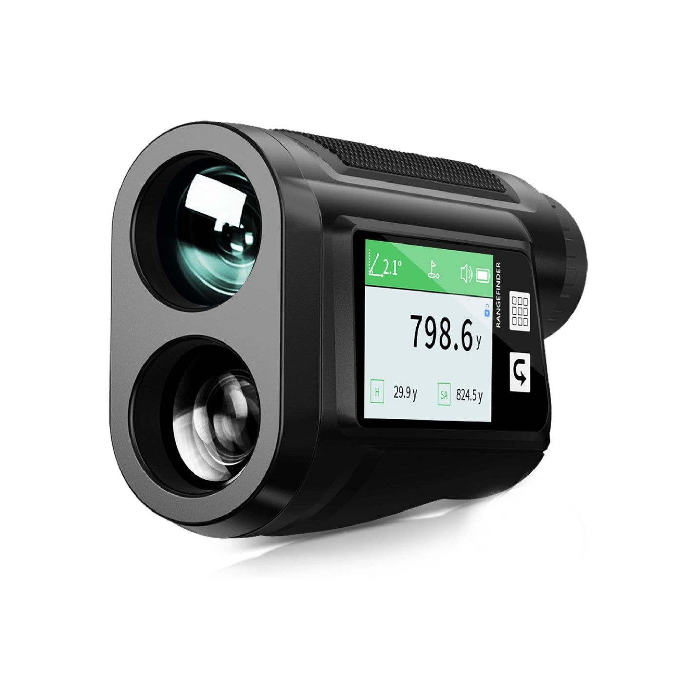BIRDIEPULSE Golf Rangefinder with Voice Announcement & Dual Display, 1650 Yards Range Finder for Golf, 6-6.5X Magnification, with Height & Speed Measurement, Multifunctional Outdoor Rangefinder