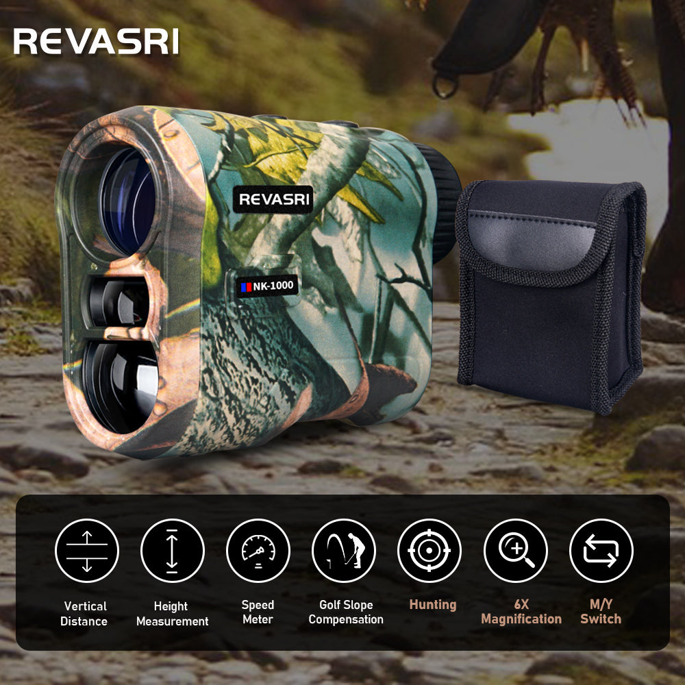 REVASRI Camo Laser Rangefinder for Hunting With Horizontal Distance 6X Monocular Range Finder