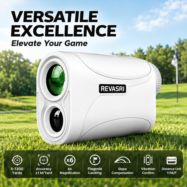 REVASRI Mini Golf Rangefinder – 1300Y Accuracy, Slope & Flag Lock Vibration
