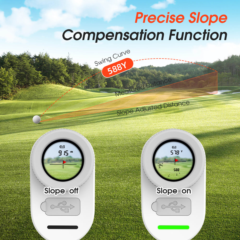 REVASRI Mini Golf Rangefinder With Slope 1300Yards Laser Range Finder With Flag Locking Vibration For Golfing