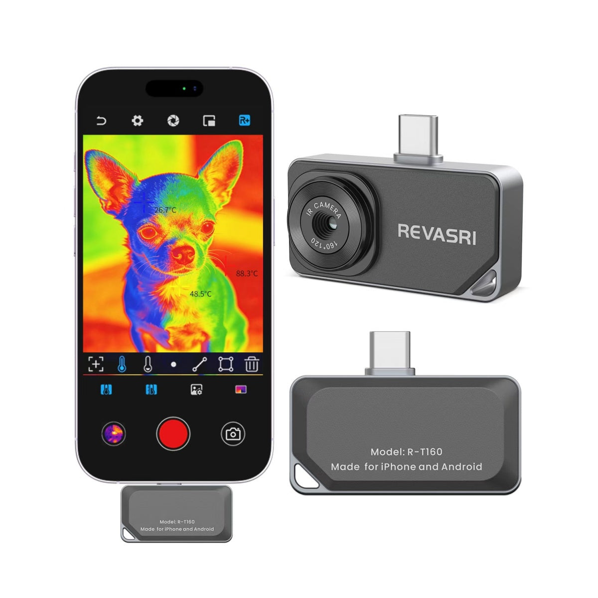 REVASRI Thermal Camera for iPhone & Android – 320×240 / 512×384 HD Infrared Imaging