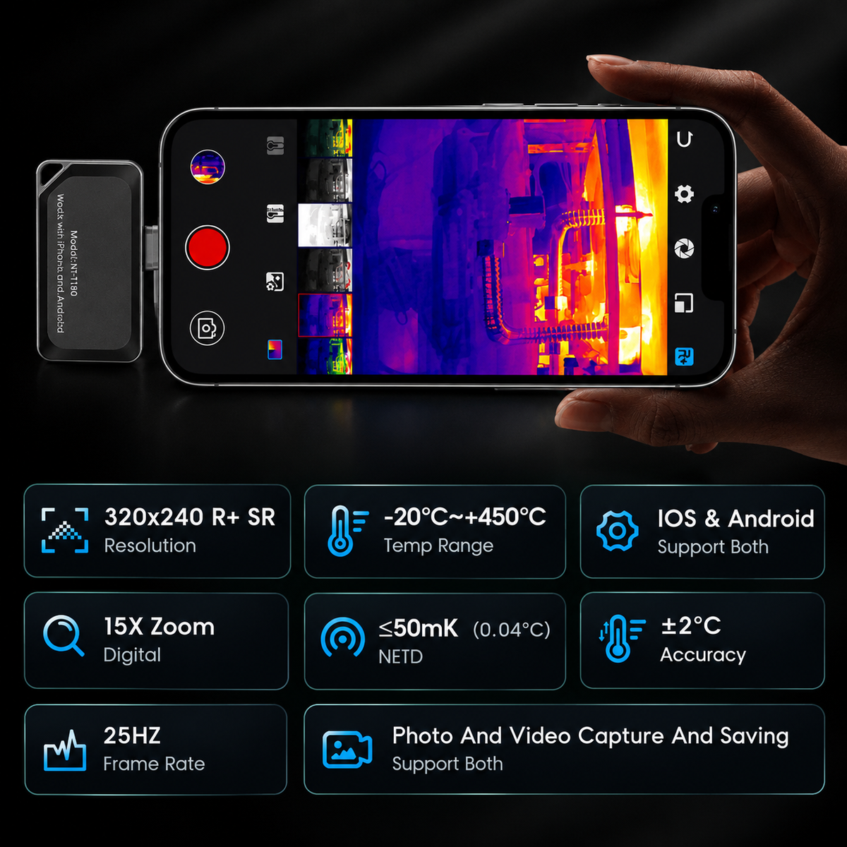 Nohawk Plug-In Thermal Imaging Camera for iPhone & Android