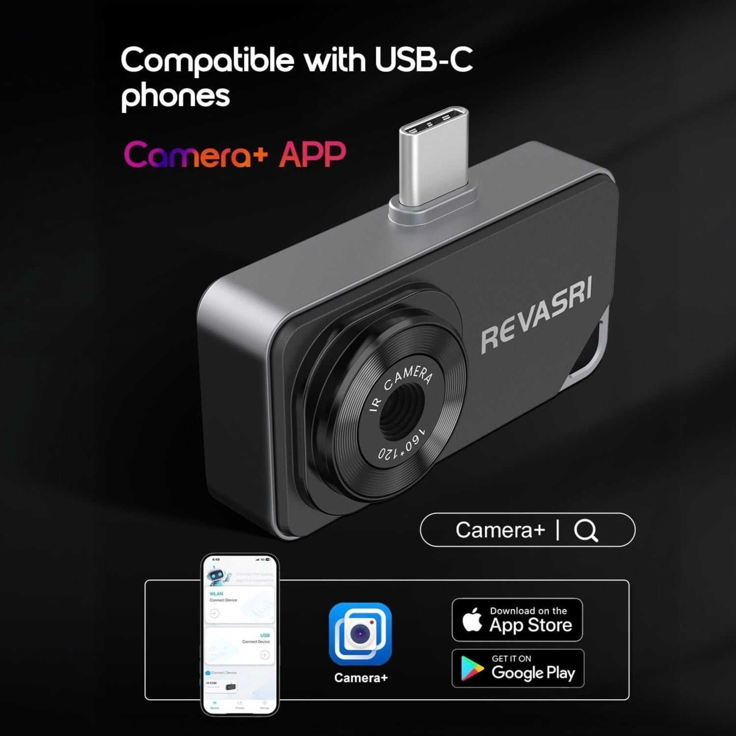 REVASRI Thermal Camera for iPhone & Android – 320×240 / 512×384 HD Infrared Imaging
