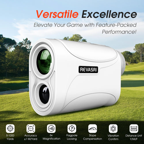 REVASRI Mini Golf Rangefinder – 1300Y Accuracy, Slope & Flag Lock Vibration