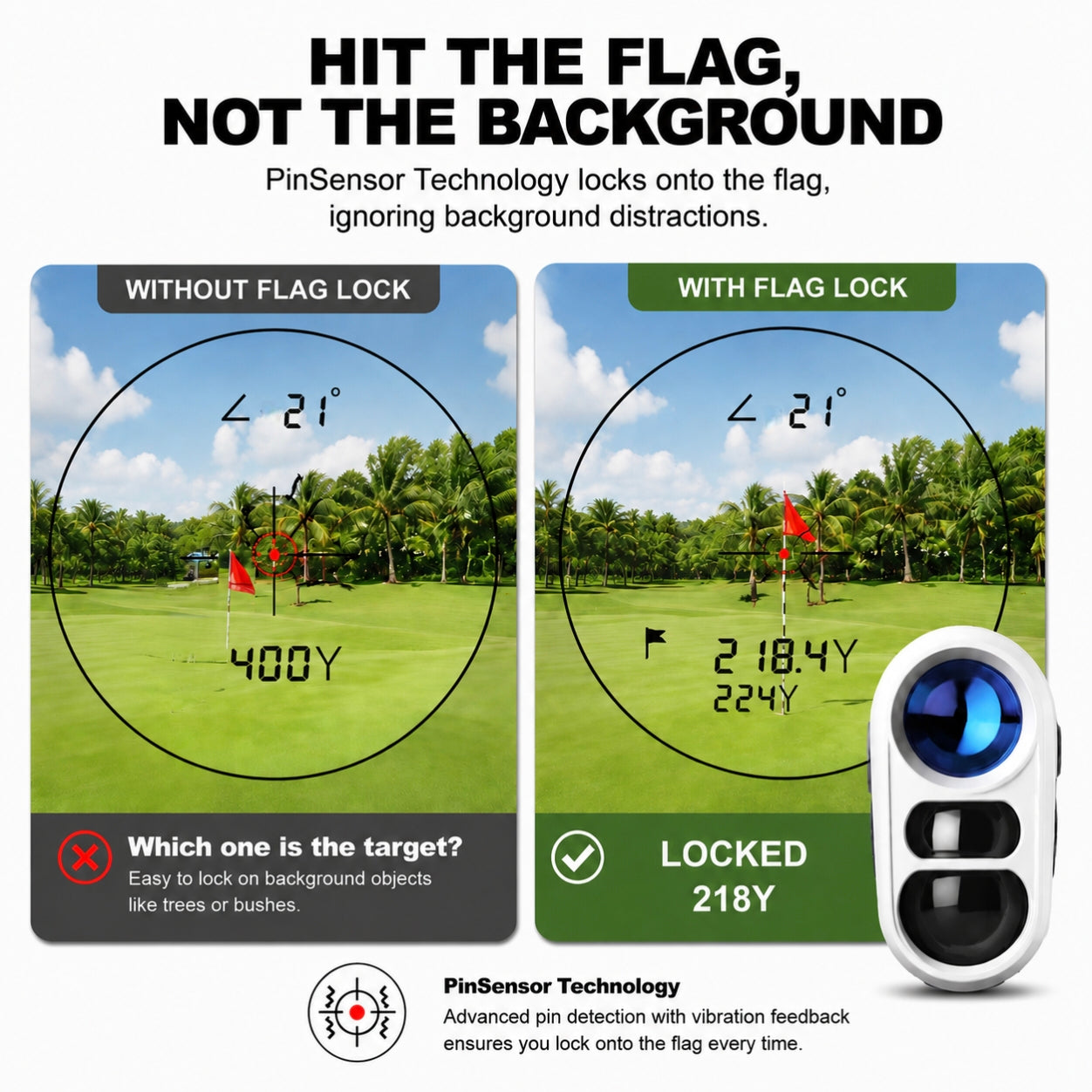 Revasri Golf Rangefinder for Beginners with Slope, Pin Lock Vibration & Easy Target Locking