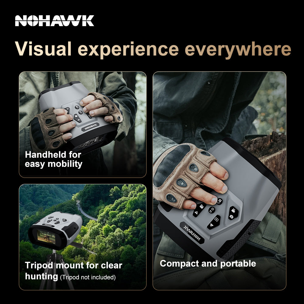 NOHAWK Digital Night Vision Binoculars with Laser Rangefinder Distance Measurement