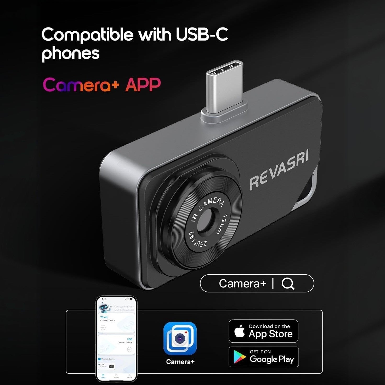 REVASRI Thermal Camera for iPhone & Android – 512×384 Super IR Resolution Thermal Imaging Camera